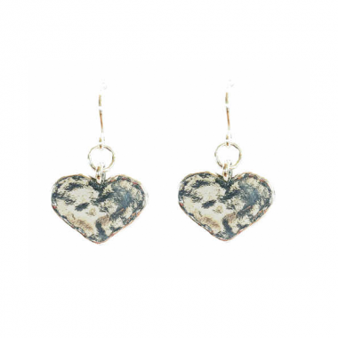 Silver Plain Heart Drop Earrings